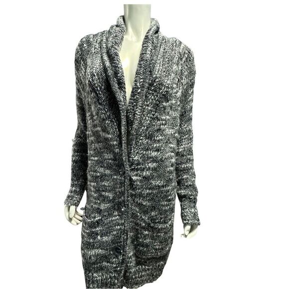 VICTORIA’S Secret Womens Cardigan Sweater Size S Gray Chunky Knit Wool Blend - Picture 1 of 10